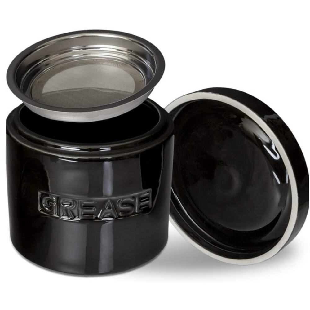 NEW Cypress Sunrise Ceramic Bacon Grease Saver Strainer Lid Kitchen Canister